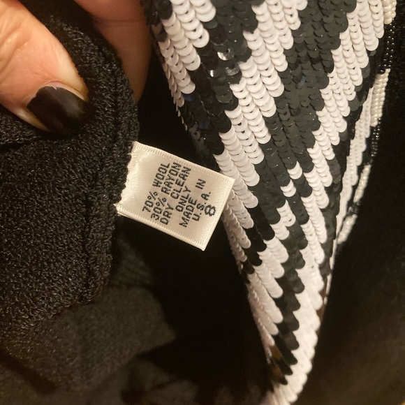 Vintage Jennifer Roberts Knit Black Sequin Jacket - Picture 10 of 11